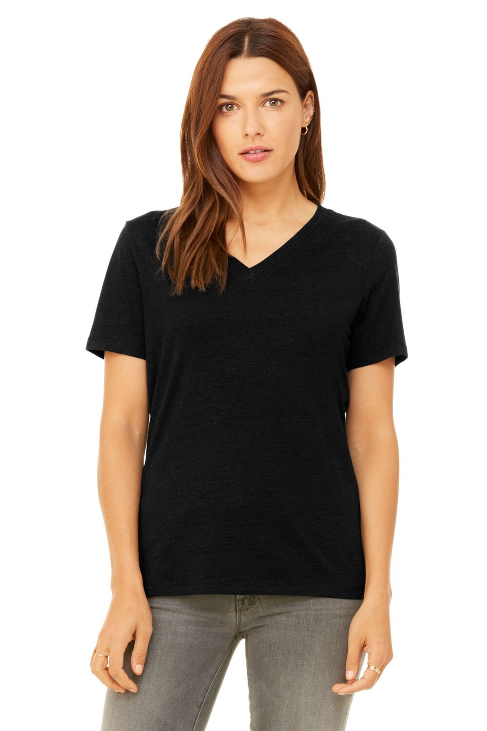 LADIES Relaxed Heather V-Neck Tee