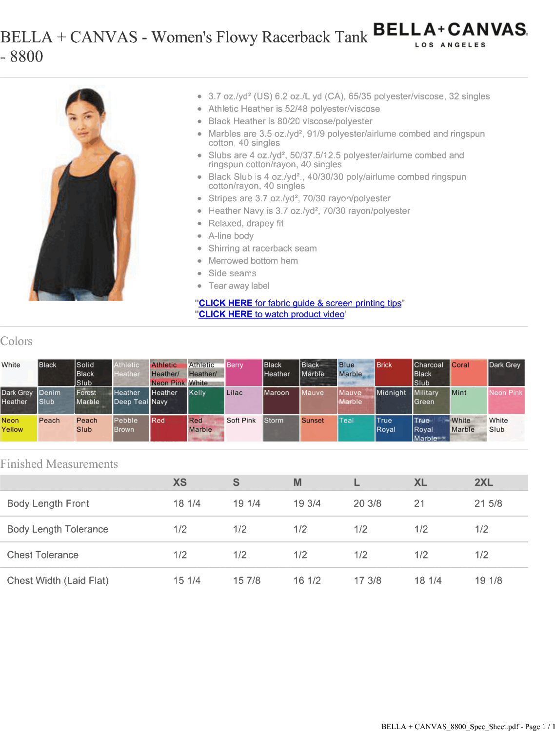 BELLA+CANVAS® Women&#39;s Flowy Racerback Tank