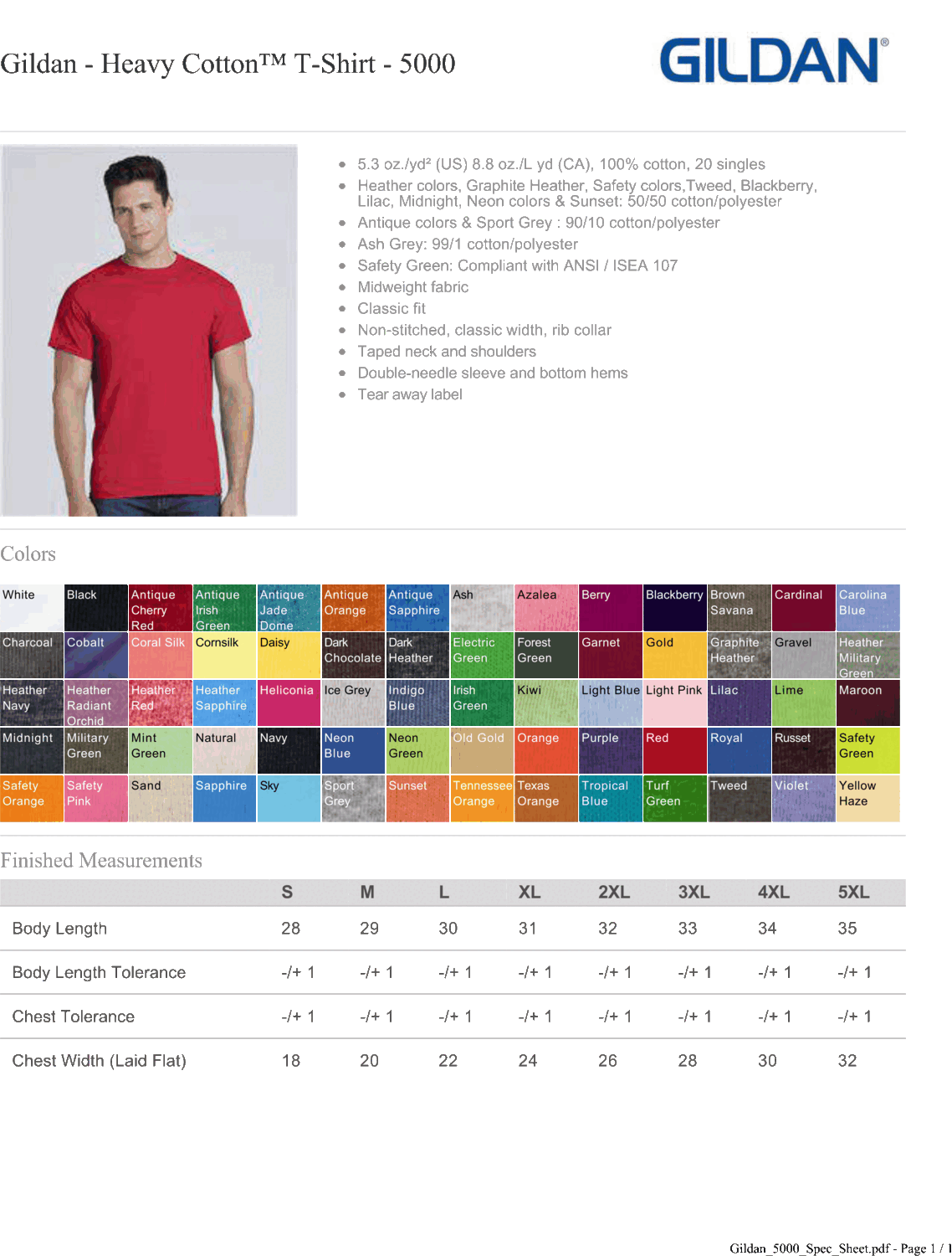 Gildan® Heavy Cotton™ Adult T-Shirt