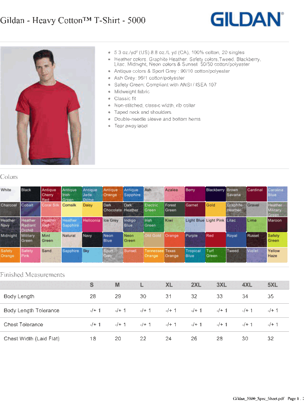Gildan® Heavy Cotton™ Adult T-Shirt