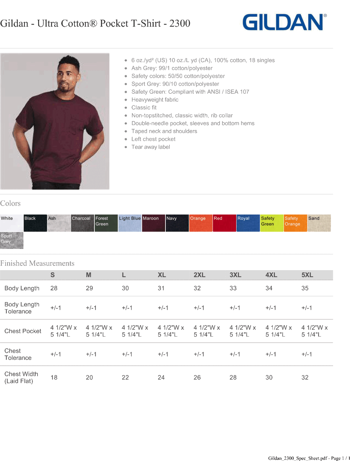 Gildan® Heavy Cotton™ Adult T-Shirt with Pocket