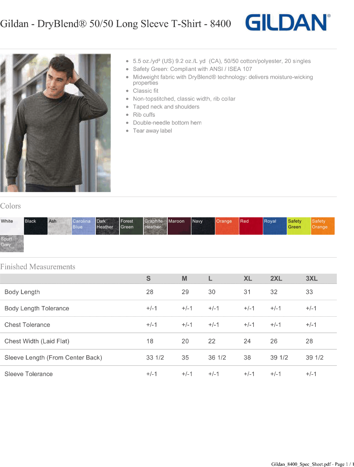 DryBlend® Adult Long Sleeve T-Shirt