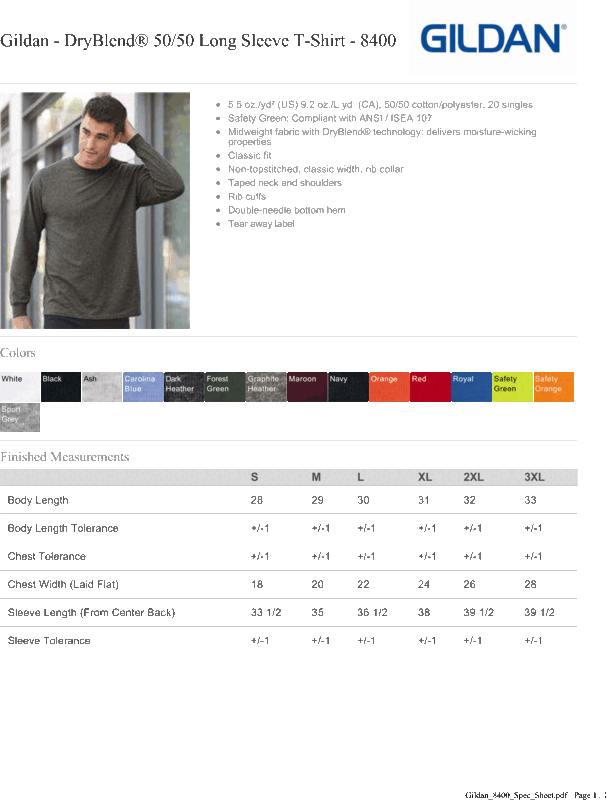 DryBlend® Adult Long Sleeve T-Shirt
