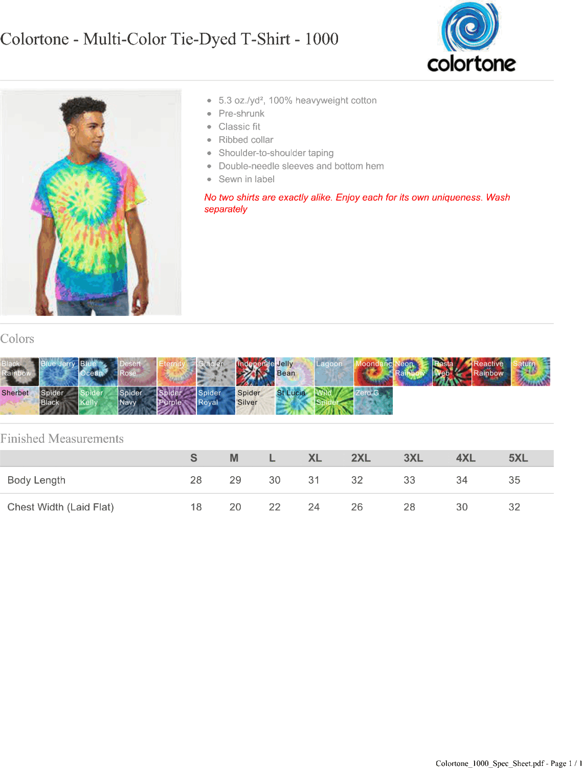 Colortone® Spider Tie Dye Tee
