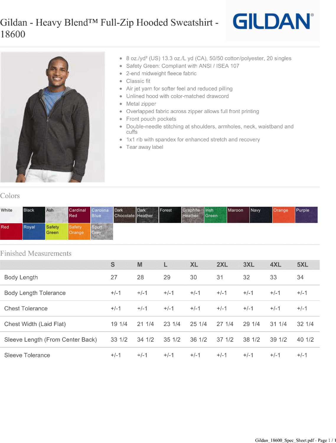 Gildan - Heavy Blend™ Full-Zip Hooded Sweatshirt