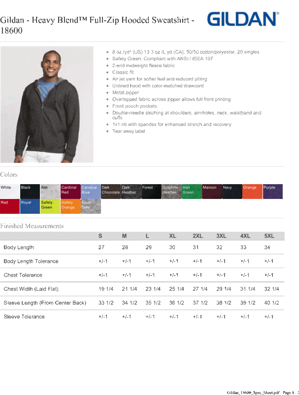 Gildan - Heavy Blend™ Full-Zip Hooded Sweatshirt