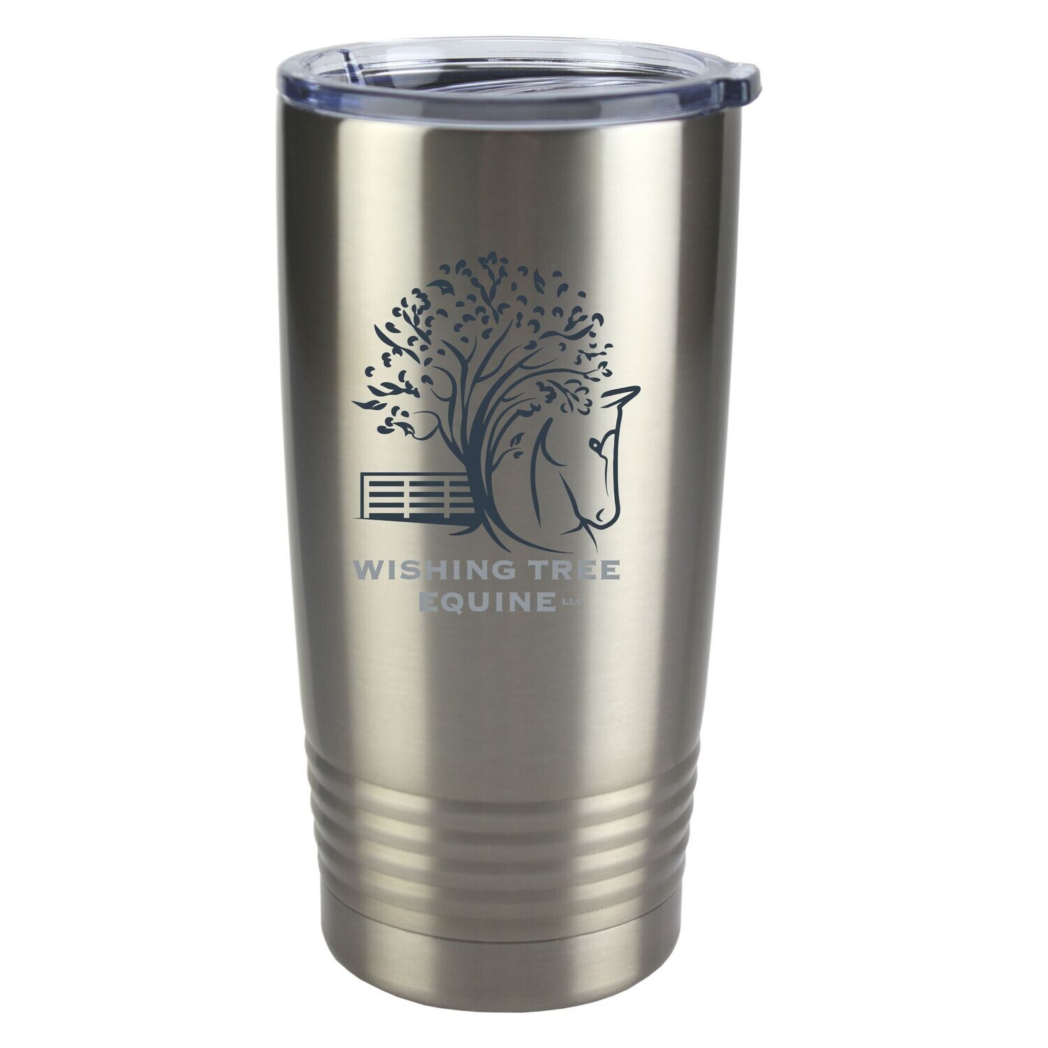 Steel Tumbler - 20oz - Ringed Base - Silver