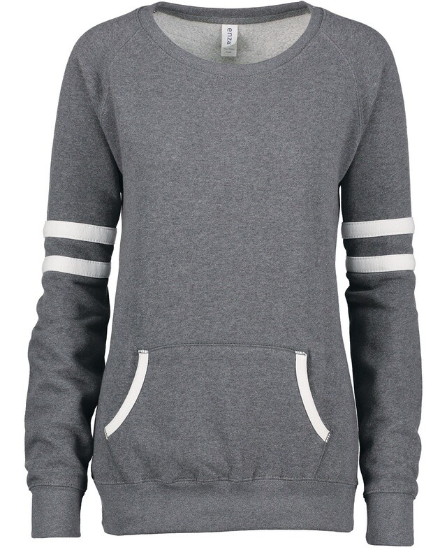 Ladies Varsity Fleece Crew Neck Pullover