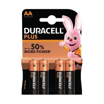 AA Duracell Power Plus Batterijen 4 stuks AA Duracell Power Plus Batterijen 4 stuks
