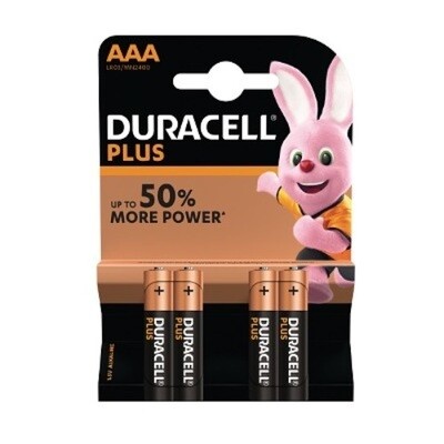 AAA Duracell Power Plus Baterijen 4 stuks AAA Duracell Power Plus Baterijen 4 stuks