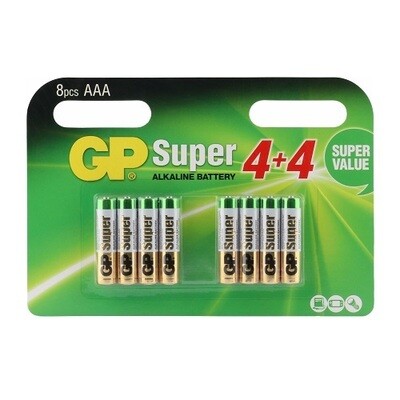 AAA GP Super Batterijen - 8 stuks AAA GP Super Batterijen - 8 stuks