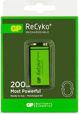 9V GP ReCyko+ Oplaadbare Batterij 200mAh 9V GP ReCyko+ Oplaadbare Batterij 200mAh