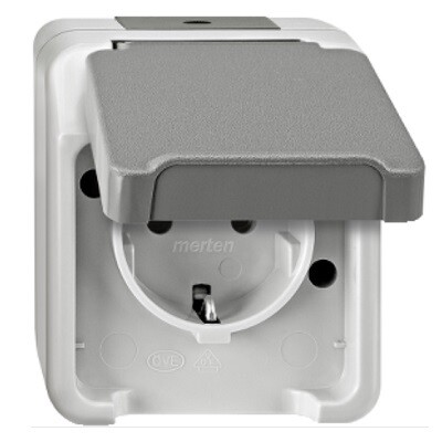 Mertens Aquastar IP44 Wandcontactdoos 1-voudig Mertens Aquastar IP44 Wandcontactdoos 1-voudig