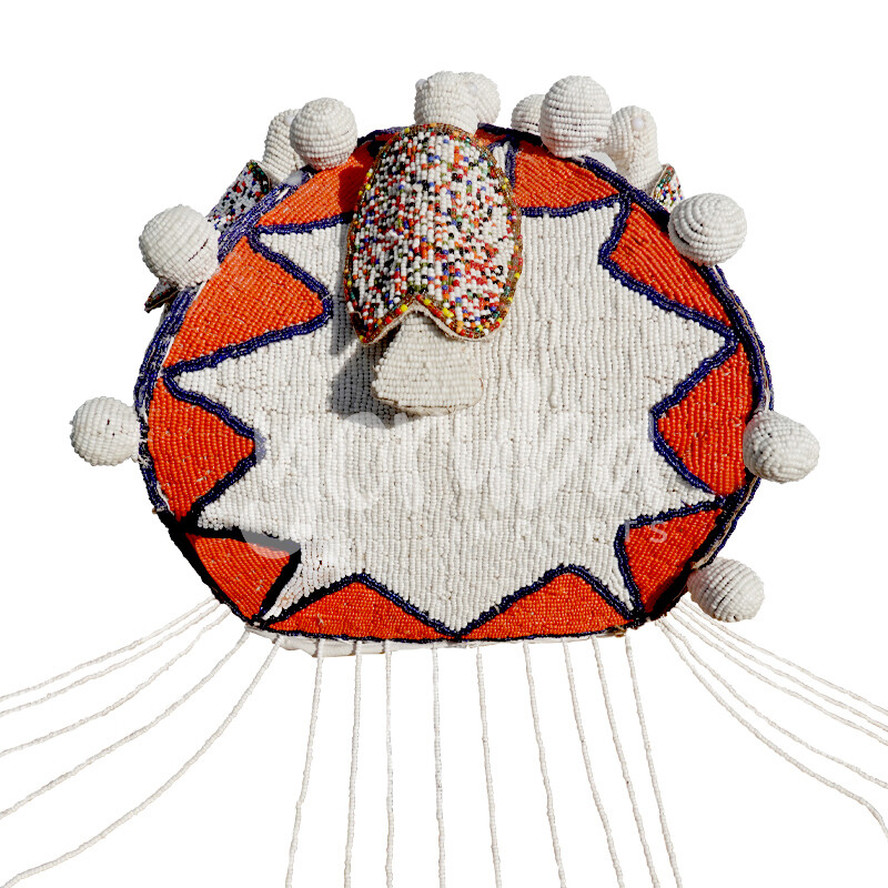 Ade - Beaded African Crown with Birds