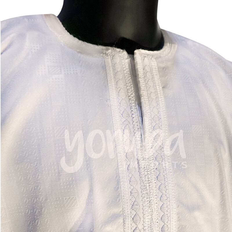 Men Two Piece Set - Guinea Brocade White 