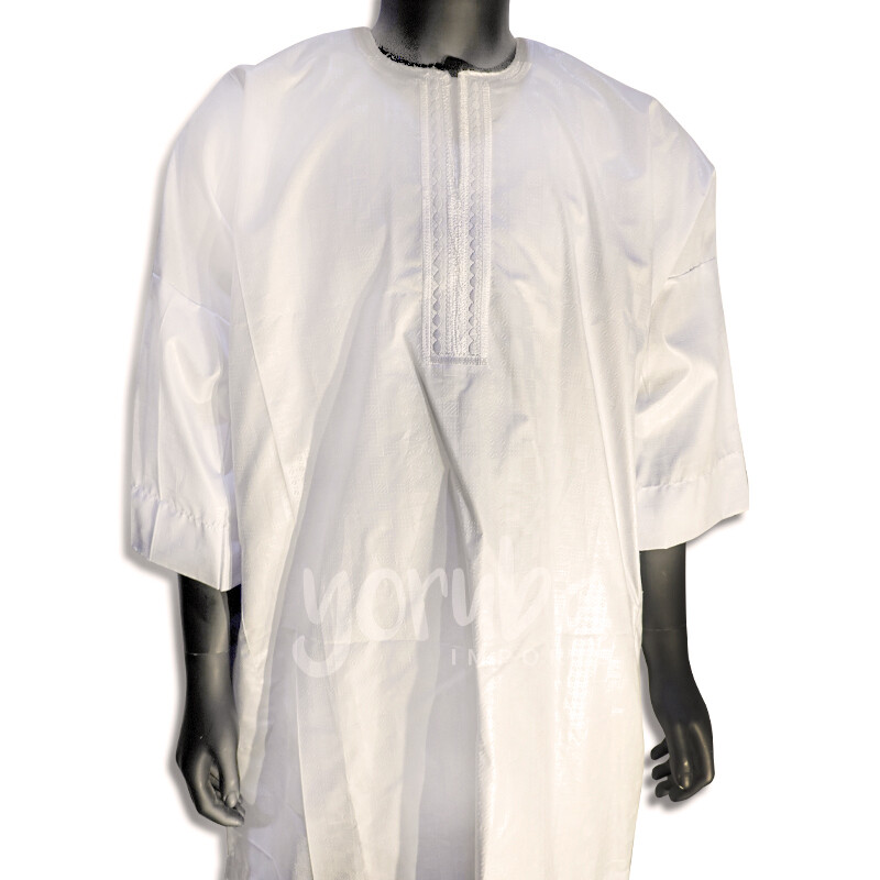 Men Two Piece Set - Guinea Brocade White , Type: Long
