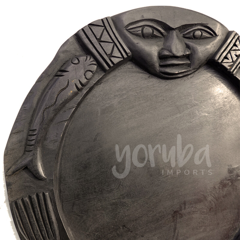 Opon - Ife Design, Designs: Esu and Eja - Black