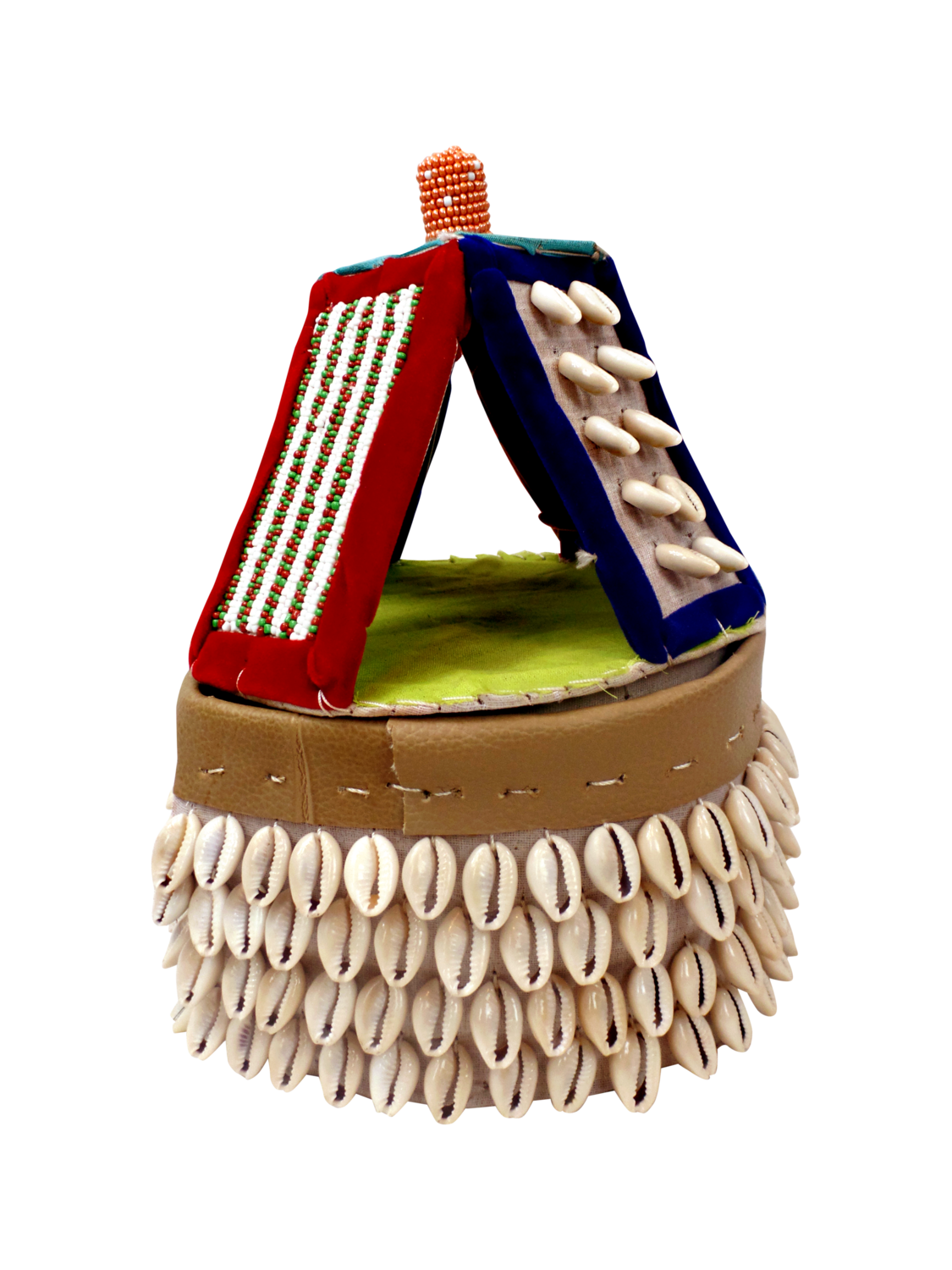 Ile Ori - Assorted Design - One, Design: Bead Top and Cowrie Bottom