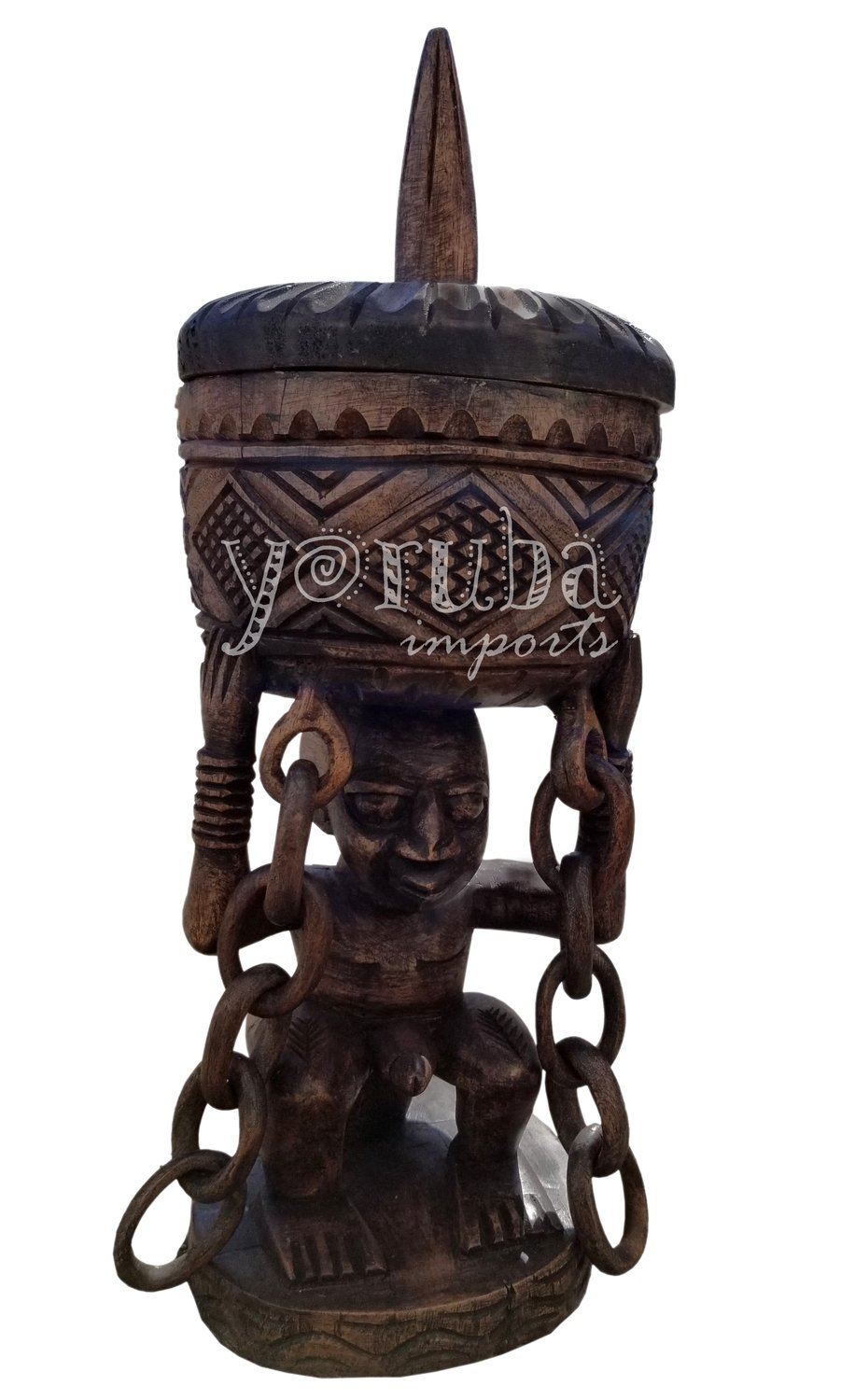 Wooden Ajere - Esu with Chains, Type: Esu with Chain Links