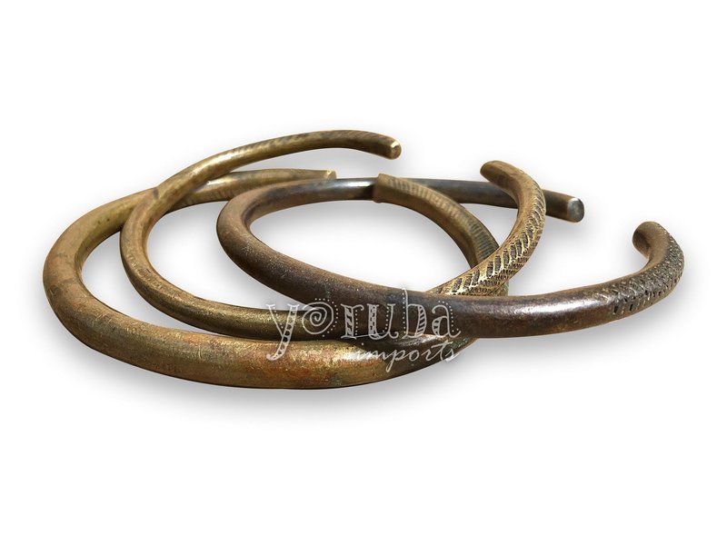 Brass Bangles - Antique Three Piece Set