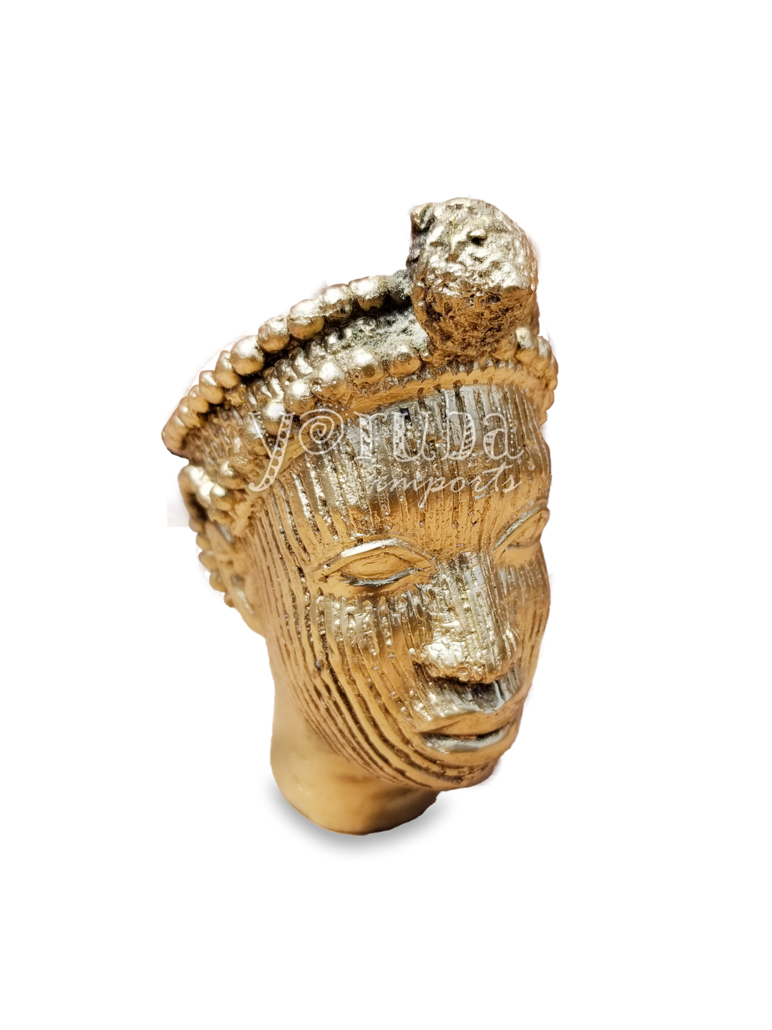 Brass Olokun Bust - Small Palm Sized 