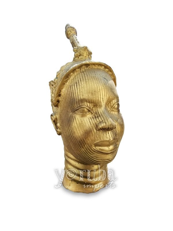 Brass Bust Olokun - Large Human Head Size