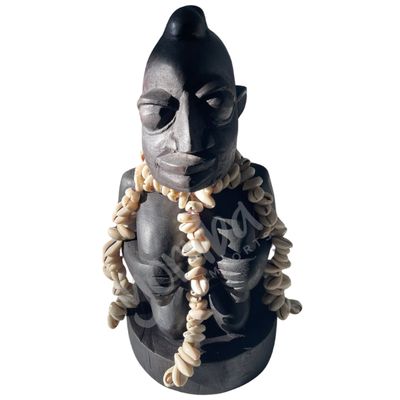 Wood Esu Aje with Cowries- Front Side View