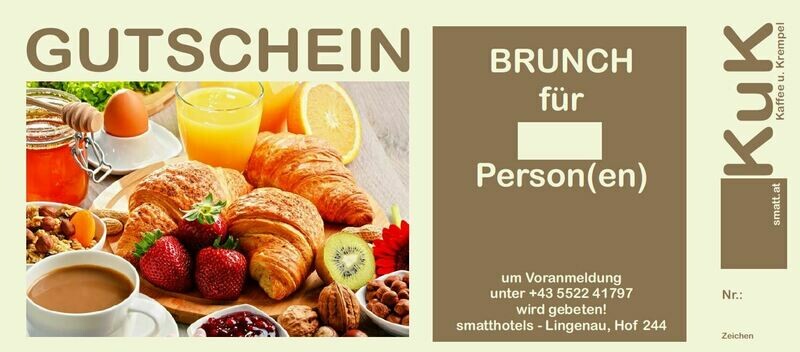 Brunch - Gutschein 1 Person (ab 10 Personen)