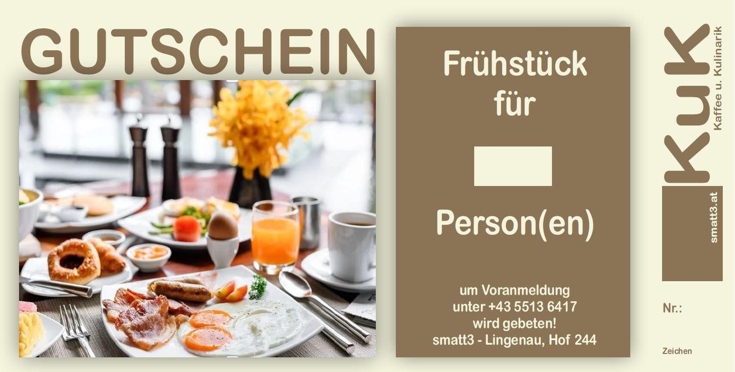 Gutschein Frühstück 1 Person