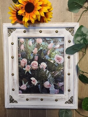 fancy white distressed  8×10