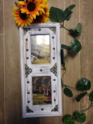 fancy white distressed  4x6 collage picture frame