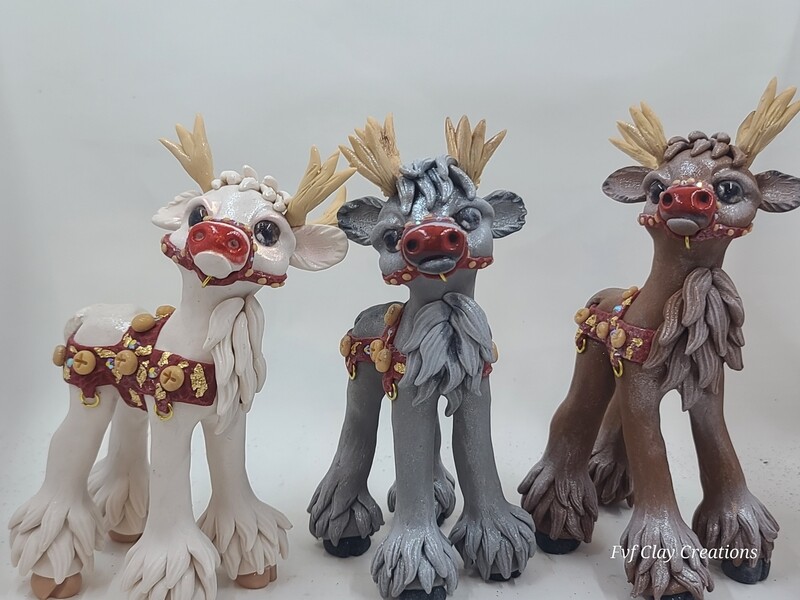 Sled Reindeer with a red sniffer