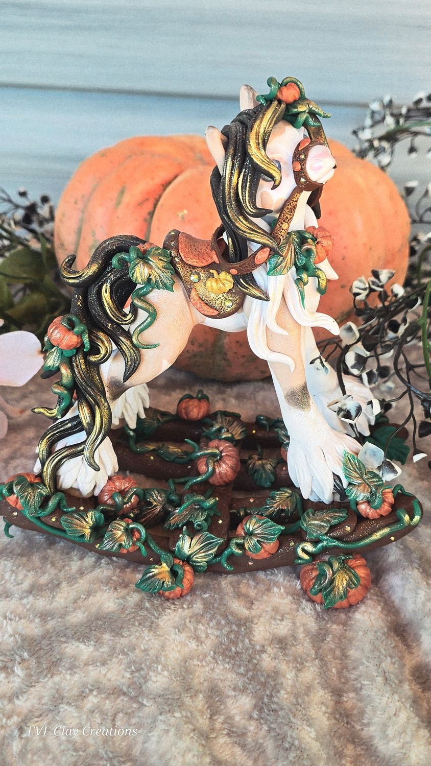 Fall gypsy  rocking horse with double rocker