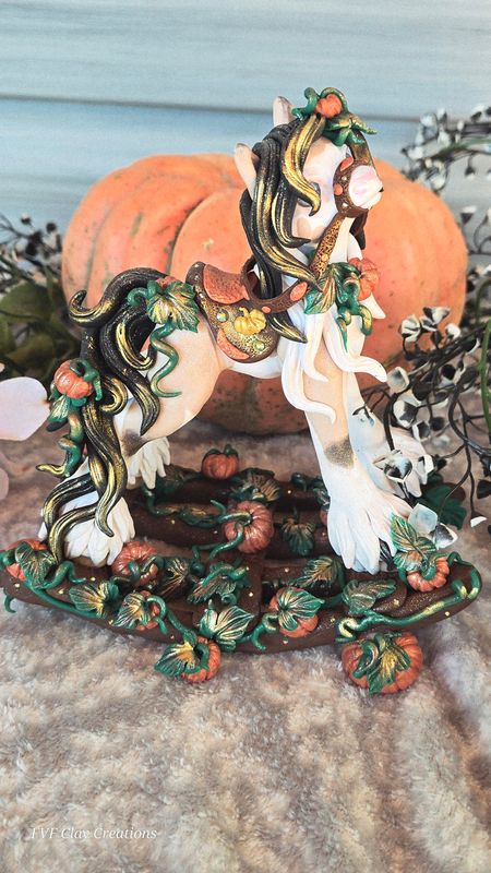 Fall gypsy  rocking horse with double rocker