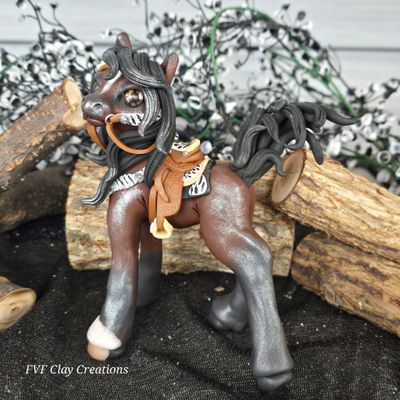 Bay tack pony