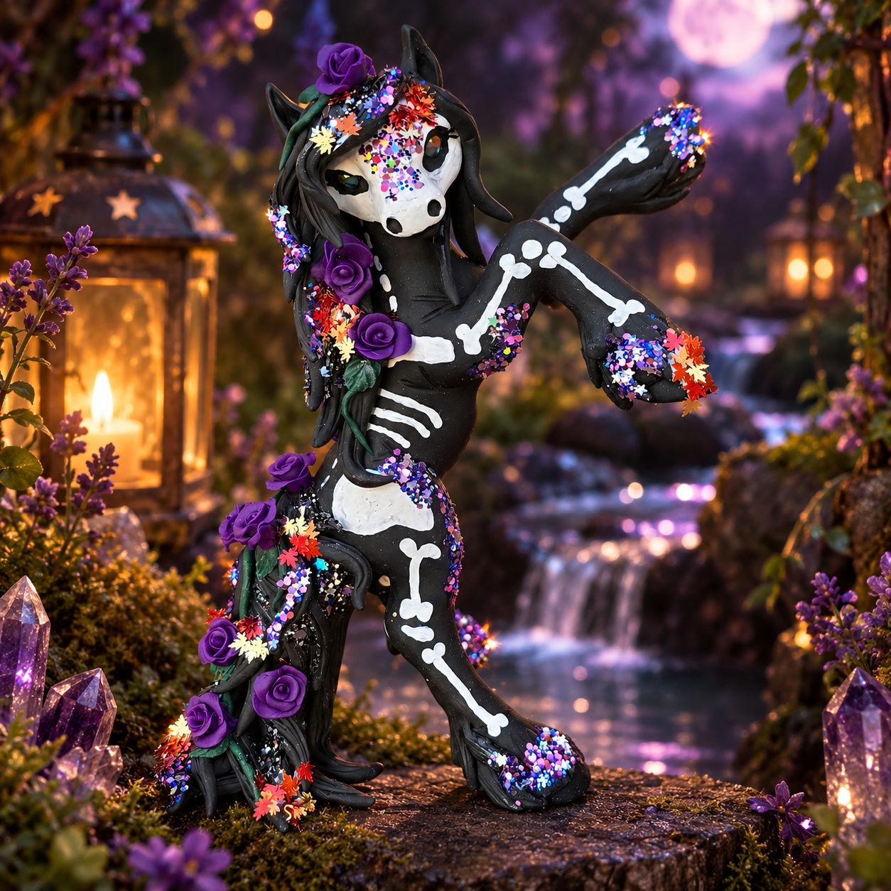 Glitter explosion skeleton