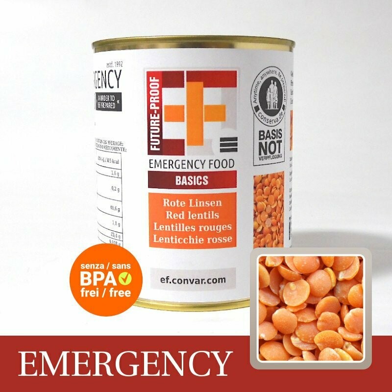 Convar EF Emergency Food Rote Linsen (350g)