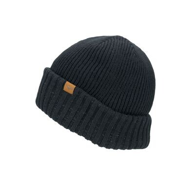 SealSkinz Waterproof Cold Weather Roll Cuff Beanie Hat - black