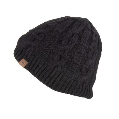 SealSkinz Waterproof Cold Weather Cable Knit Beanie Hat - black