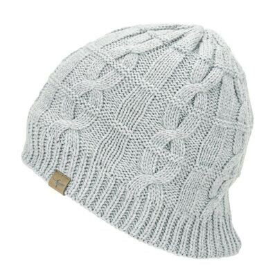 SealSkinz Waterproof Cold Weather Cable Knit Beanie Hat - grey