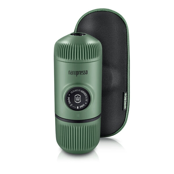 Wacaco Nanopresso Tragbare Espressomaschine + Schutzhülle, Farbe: green