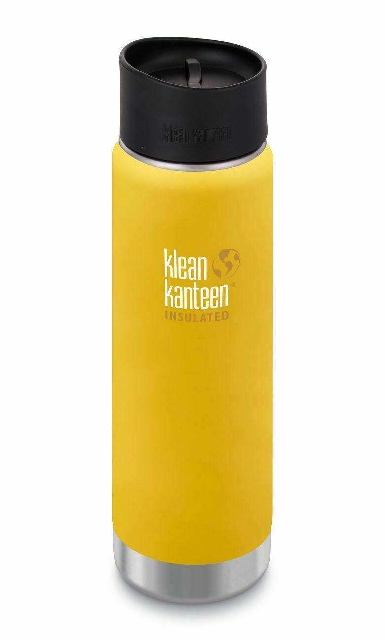 Klean Kanteen® Wide Vacuum Insulated (mit Café Cap) 592ml/20oz, Farbe: Lemon Curry (matt gelb)