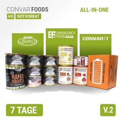 CONVAR™ FOODS - 7 Tage AP V.2 Notvorrat Paket, Vorsorgepaket