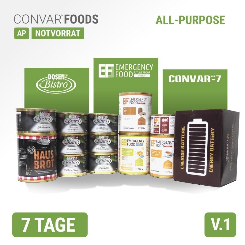 CONVAR™ FOODS - 7 Tage AP V.1 Notvorrat Paket, Vorsorgepaket