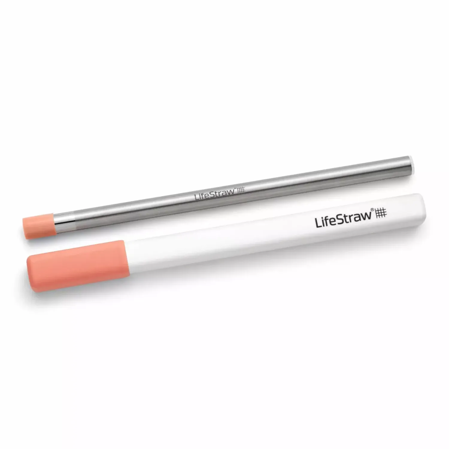 LifeStraw Sip - Wiederverwendbarer Wasserfilter-Strohhalm aus Edelstahl, Farbe: apricot