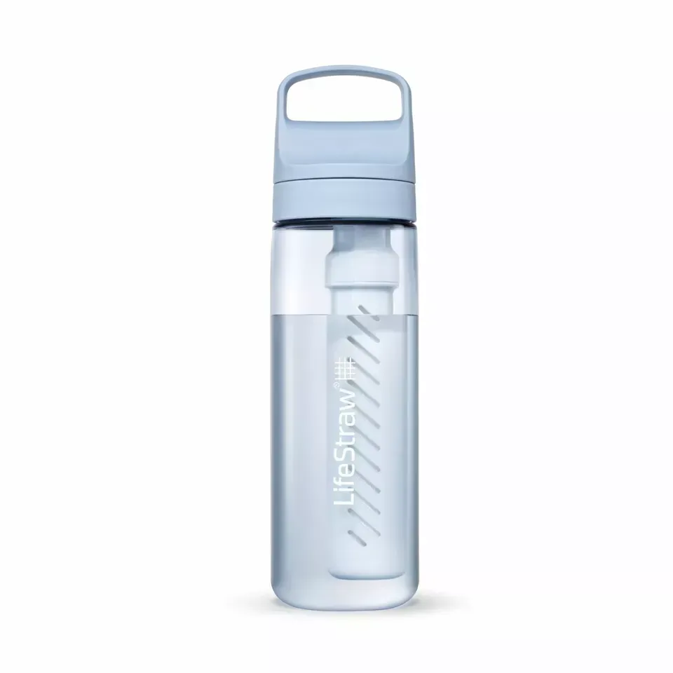 LifeStraw Go 650ml Wasserflasche Filterflasche Wasserfilter, Farbe: icelandic blue