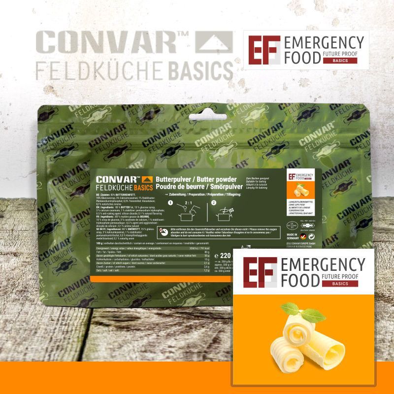 Convar EF Emergency Food Basic Butterpulver 220g Beutel