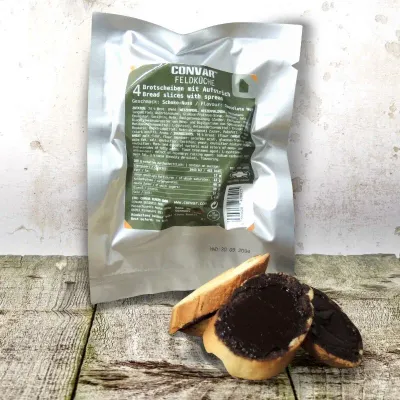 CONVAR Feldküche 4 Brotscheiben mit Aufstrich Schoko-Nuss (35g)