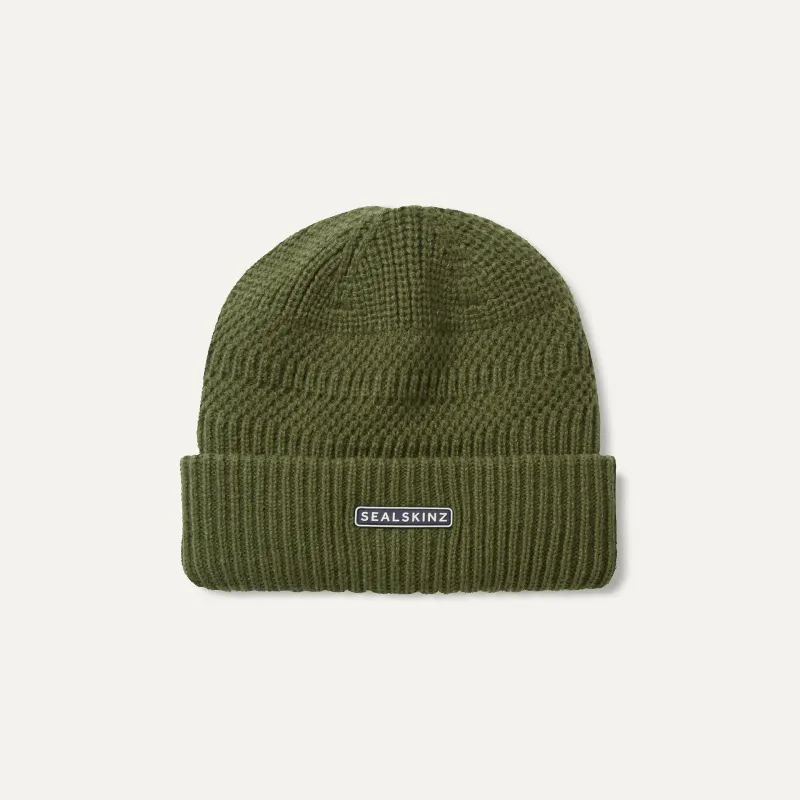 SealSkinz Gressenhall - Waterproof Cold Weather Textured Stripe Roll Cuff Beanie