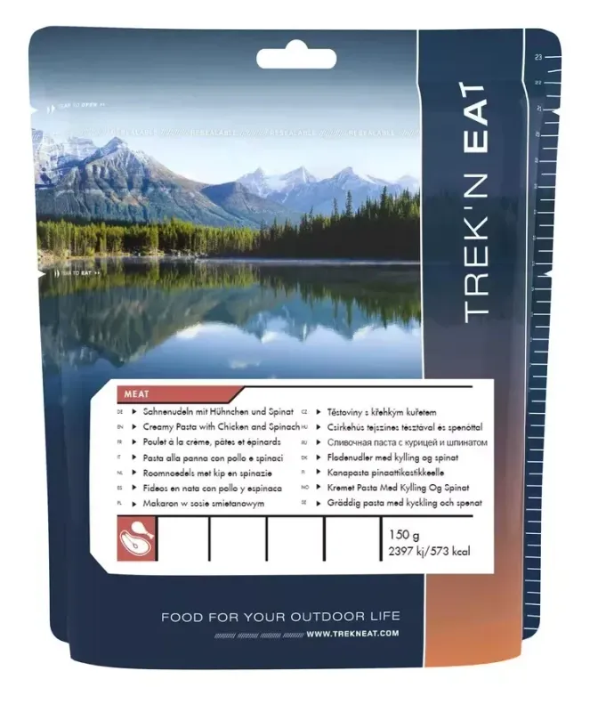 Trek'n Eat Sahnenudeln mit Hühnchen und Spinat 150g